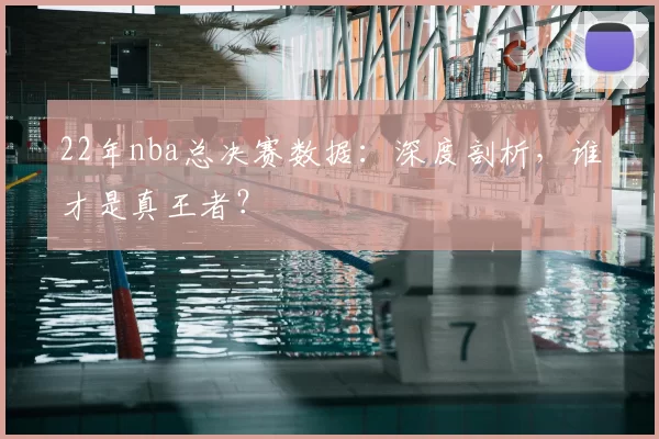 22年nba总决赛数据:深度剖析,谁才是真王者?